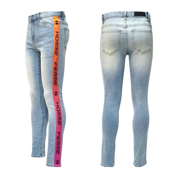 Homme + Femme TESLA DENIM BLUE WITH ORANGE GRADIENT, Size 34, New with Tag $175 - Picture 1 of 10